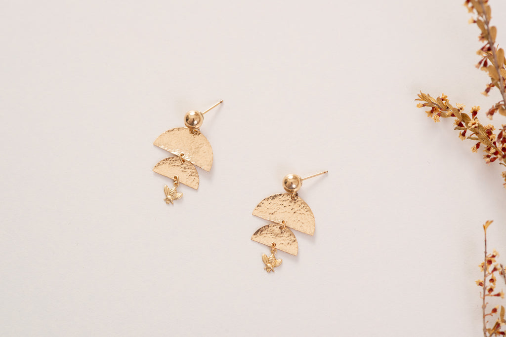 symbolic bhutan gold filled earrings