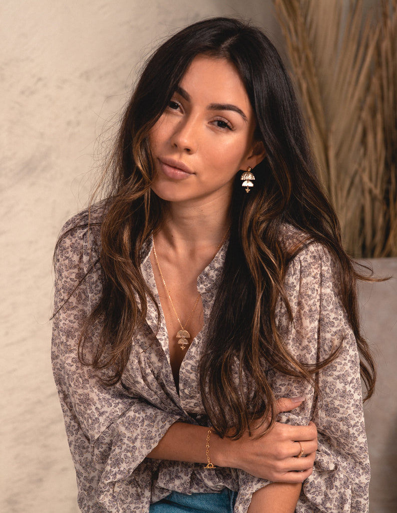 gold filled reverse half moon earrings