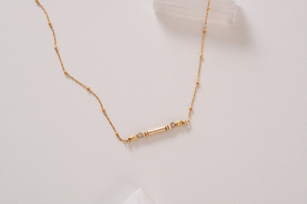 labradorite gemstone gold filled necklace